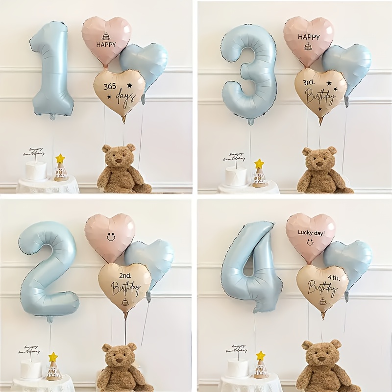 Baby Products Moisturizer - Ballons d'anniversaire avec chiffres bleu bébé,